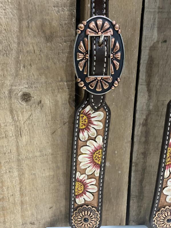 Single Eared Bridle - Hand Painted Daisys | 1
